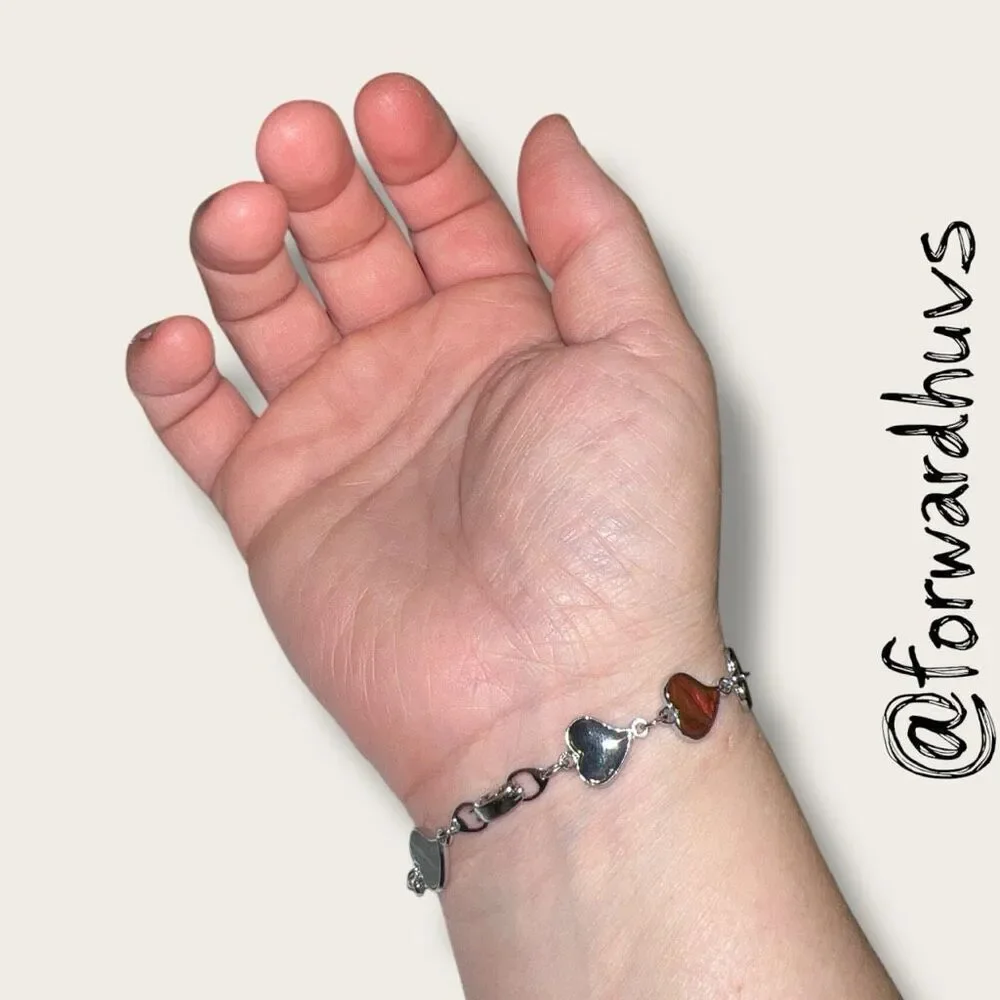 Bundle Sale 3 for $15 | Adorable Silver Tone Heart Bracelet | Faux Abalone